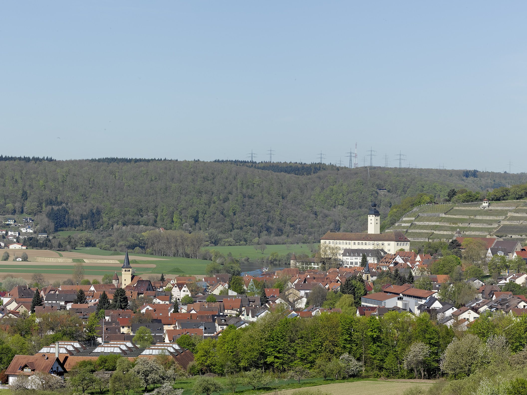 Ansicht Gundelsheim mit Weinbergen